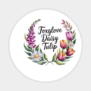 foxglove-daisy-tulip Magnet